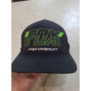 Fox Pro Circut Flex Adult SZ S/M hat black green motorcycle racing athletic